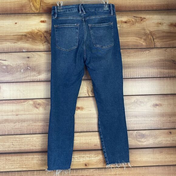 Good American Good Waist Raw Hem Distressed Skinny Jeans Size 8/29 - Picture 2 of 8